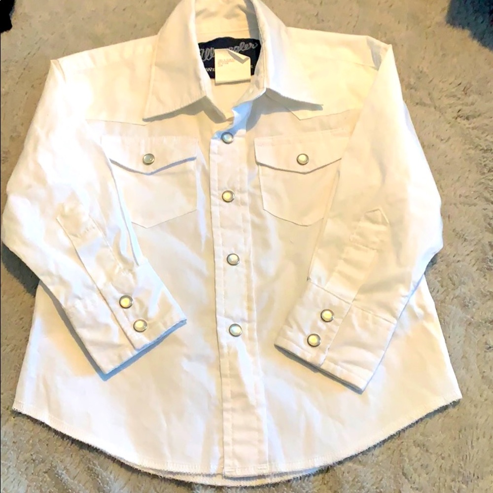 White wrangler infant pearl snap.